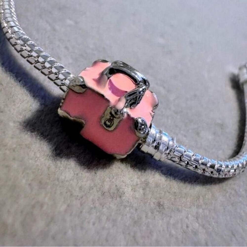 Pink Travel Bag‎ Charm fits PANDORA - Picture 4 of 8